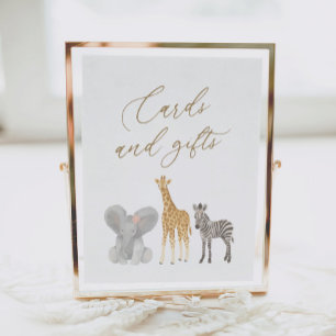Flicka Safari Baby Shower Cards and Gifts Sign Poster