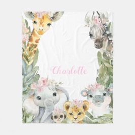 Flicka Safari Babyfilt Fleecefilt