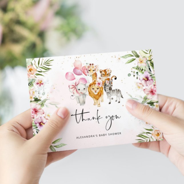 Flicka Safari-djur - tack för ditt kort (Skapare uppladdad)