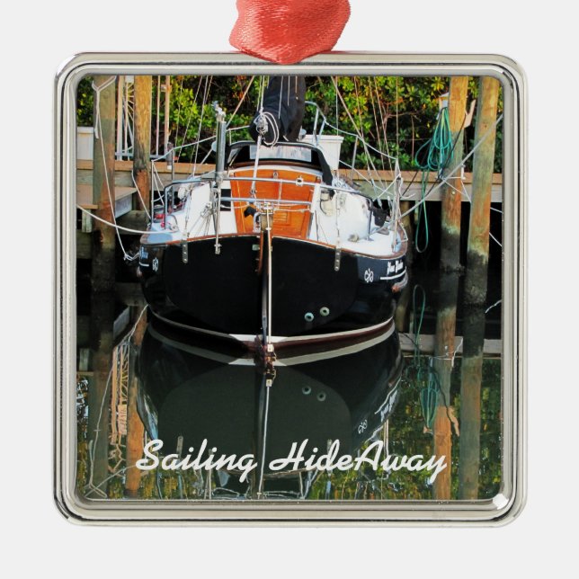 Flicka Sailboat Reflection Ornament (Framsidan)