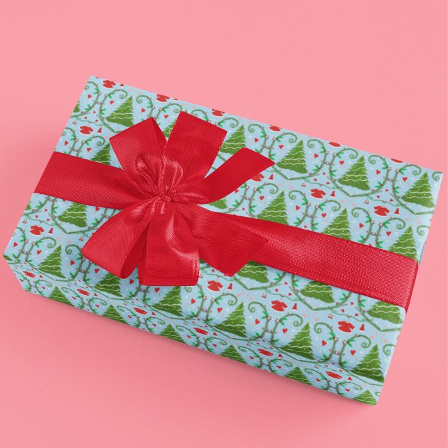 Flicka Santa Outfit Baby Shower Mönster Presentpapper (Skapare uppladdad)