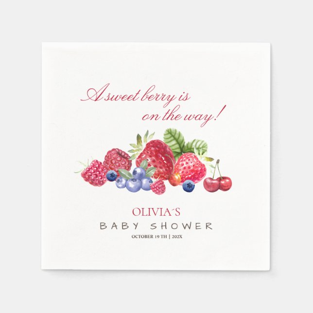 Flicka Shower Berry Sweet Pappersservett (Framsidan)