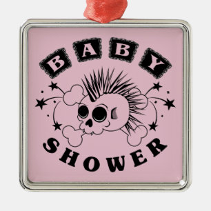 Flicka Shower Inbjudan Julgransprydnad Metall