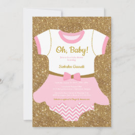 Flicka Shower-inbjudan, pyjamas, romper Inbjudningar