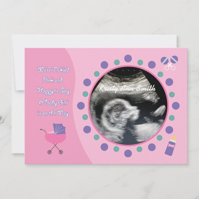 Flicka Shower Inbjudningar (Framsida)