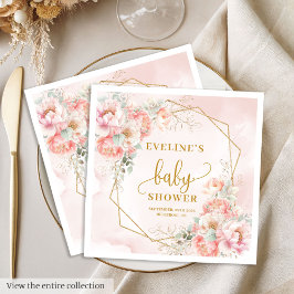 Flicka Shower rosa-blöjor för havskräfta i glitte Pappersservett