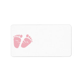 Flicka Shower Rosa Feet Adressetikett