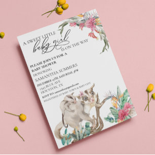 Flicka Shower Sugar Glider Australia Vild One Inbjudningar