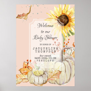 Flicka Shower Welcome Pumpkin N Solros Poster