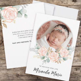 Flicka Simple Newborn Photo Script Blommigt Rosa