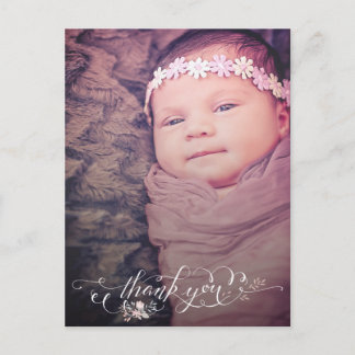 Flicka Sip & See Tack Birth Notice Vykort