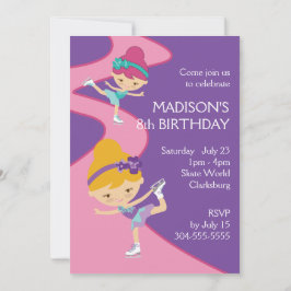 Flicka skridskoåkningparty inbjudningar