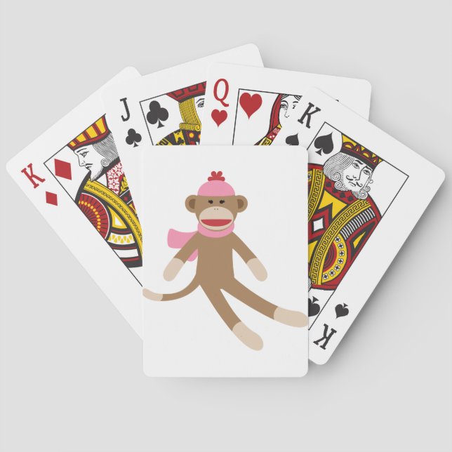 flicka sock monkey casinokort (Baksidan)