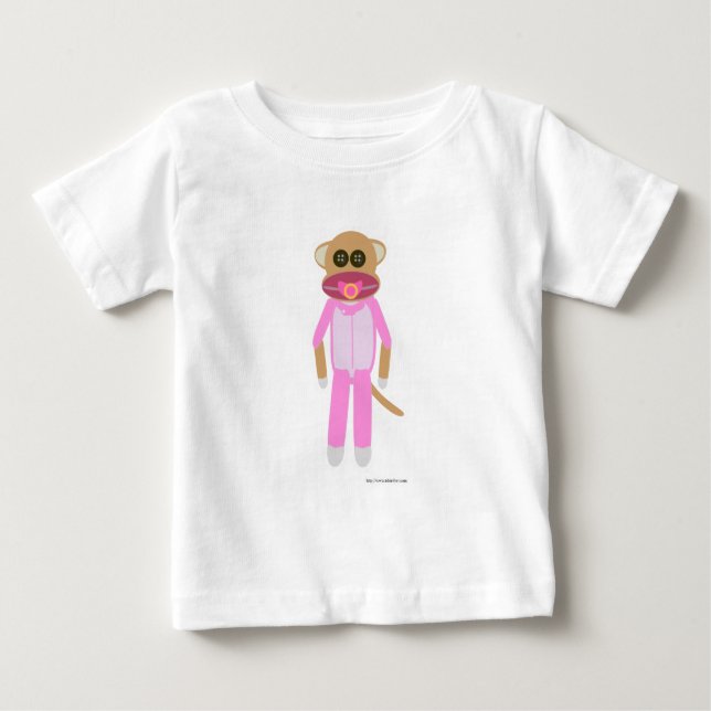 Flicka Sock monkey T-shirt (Framsida)