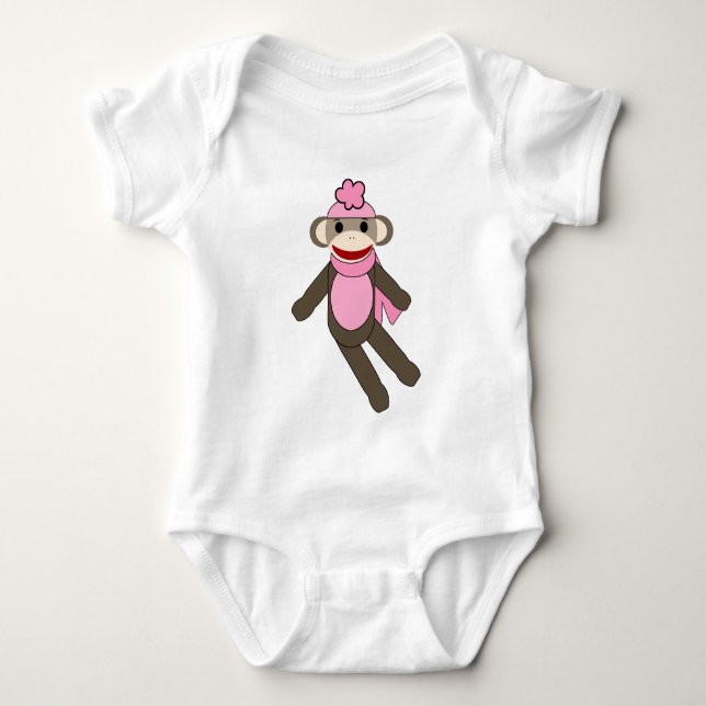 flicka sock monkey tee shirt (Framsida)