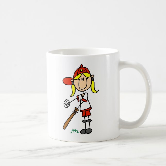 Flicka Softbollspelare Mugg (Höger)