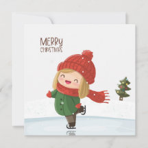 Flicka som åker isskridsko till jul