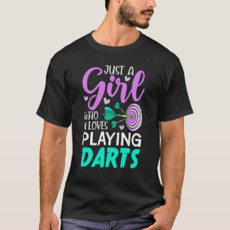 Flicka som älskar att spela Dart Lags Pelare Kasta T Shirt
