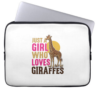 Flicka som älskar giraffer Vintage Girafftröja Des Laptop Fodral