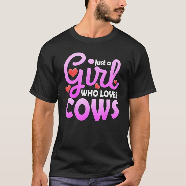 Flicka som älskar kor t shirt (Framsida)