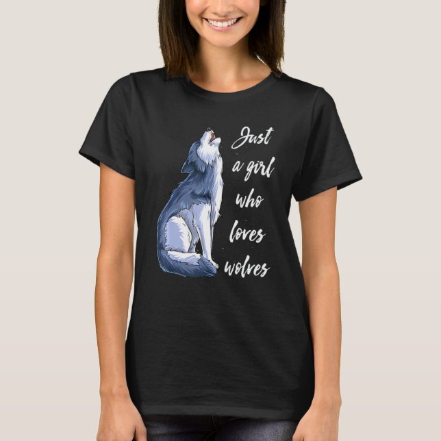 Flicka som älskar vargar 10 t shirt (Framsida)