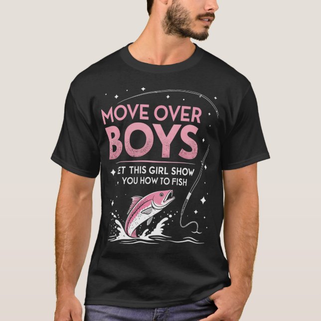 Flicka som fiskar karp t shirt (Framsida)