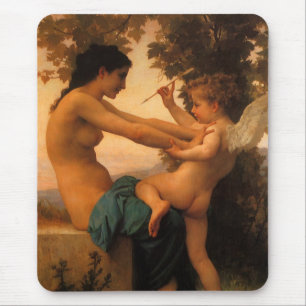 Flicka som försvarar sig mot Cupido av Bouguereau Musmatta