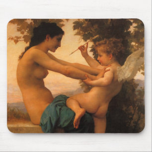 Flicka som försvarar sig mot Cupido av Bouguereau Musmatta
