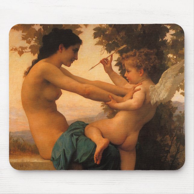 Flicka som försvarar sig mot Cupido av Bouguereau Musmatta (Framsidan)