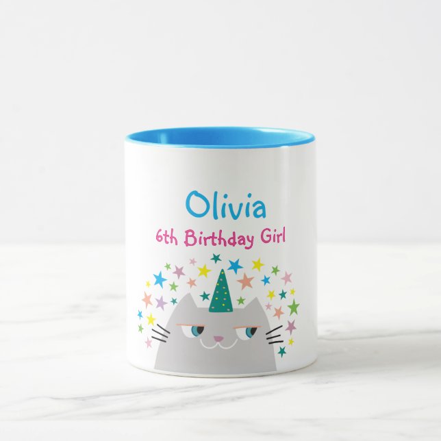 Flicka som fyller 6 år Namn Mugg (Center)