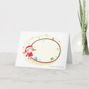 Flicka som ha på sig den Santa dräkten Helgkort