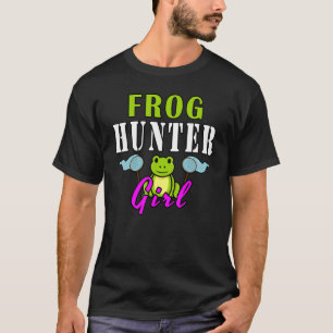 Flicka som jagar grodor fångare grodor amfibie dju t shirt