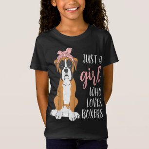 Flicka som Kärlek Boxers Funny Boxer Hund älskare T Shirt
