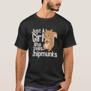 Flicka som Kärlek Chipmunks Animal Lover Wildlife T Shirt