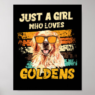 Flicka som Kärlek Golden Retrievers Hund Hund Poster