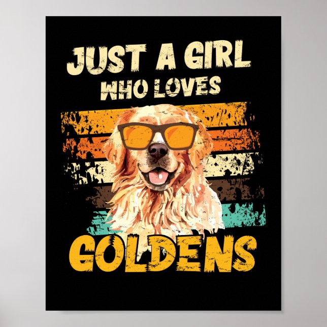 Flicka som Kärlek Golden Retrievers Hund Hund Poster (Framsidan)