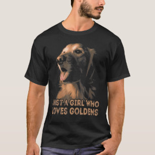 Flicka som Kärlek Golden Retrivers Hund Golden Ret T Shirt