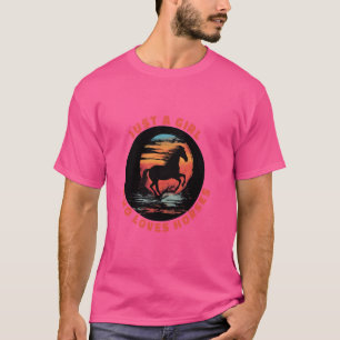 Flicka som Kärlek Horses Funny Women's Equestrian T Shirt
