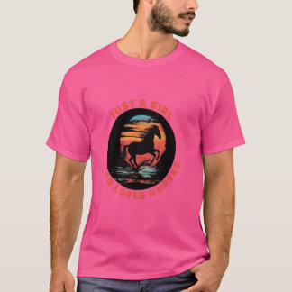 Flicka som Kärlek Horses Funny Women's Equestrian  T Shirt