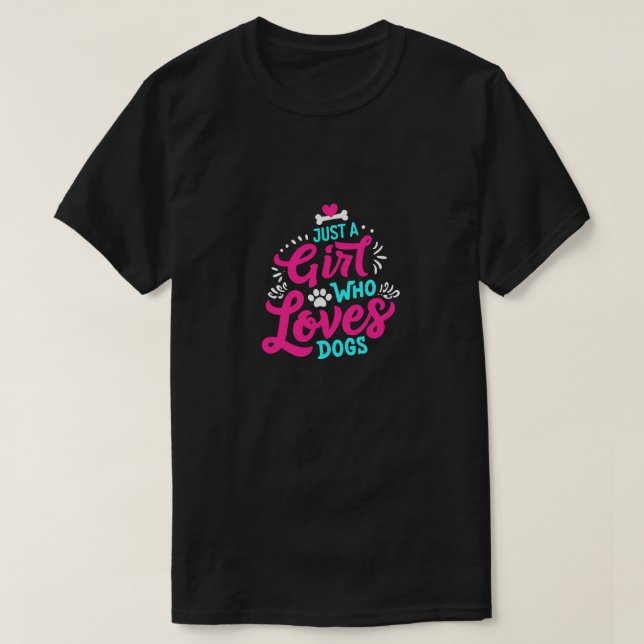 Flicka som Kärlek Hundar Graphic T Shirt (Design framsida)