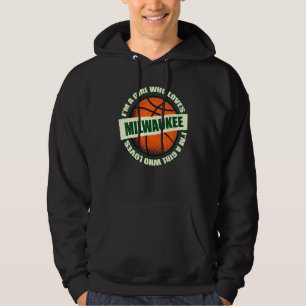 Flicka som Kärlek Milwaukee Basketball B Boll City Hoodie