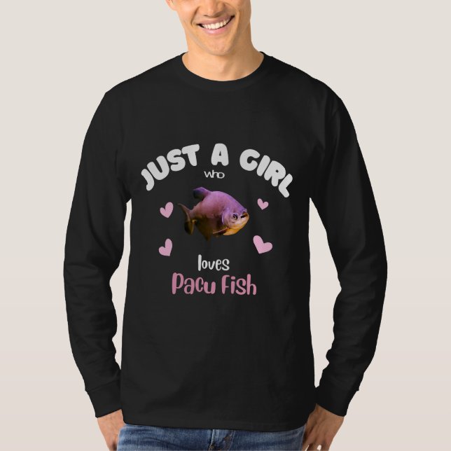 Flicka som Kärlek Pacu Fish T Shirt (Framsida)