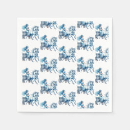 Flicka som kör en chariot pappersservett