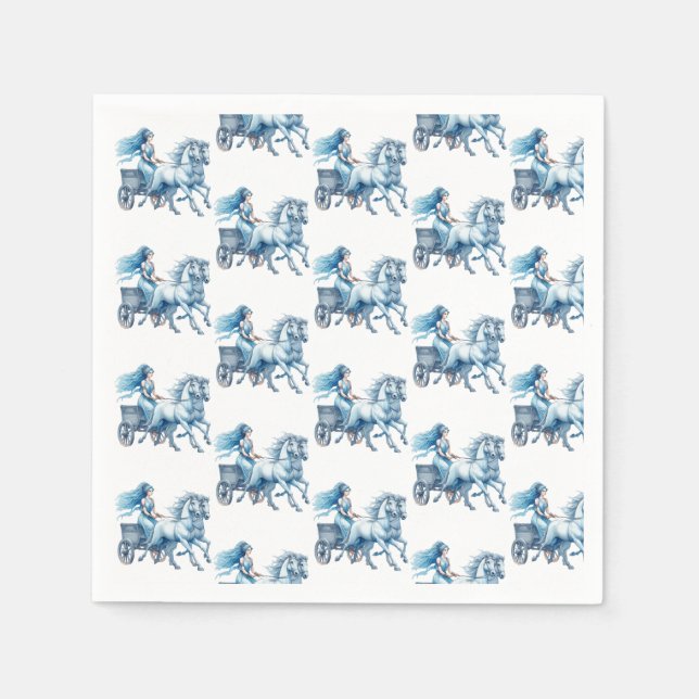 Flicka som kör en chariot pappersservett (Framsidan)