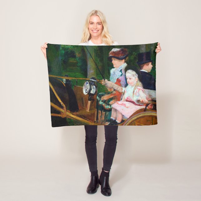 Flicka som kör en kärra, Mary Cassatt Fleecefilt (På plats)