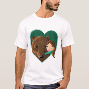 Flicka som kramar björnen t shirt