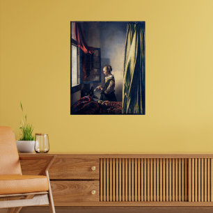 Flicka som läser brev vid öppet fönster   Vermeer  Poster