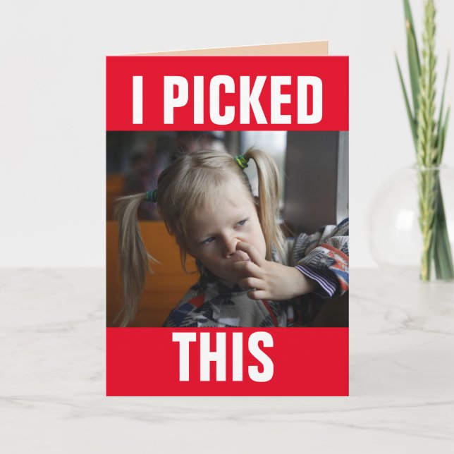 Flicka som plockar näsa rolig Alla hjärtans dag-ko Kort (Framsida)