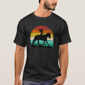 Flicka som rider häst Vintage Cowgirl Texas Ranch T Shirt