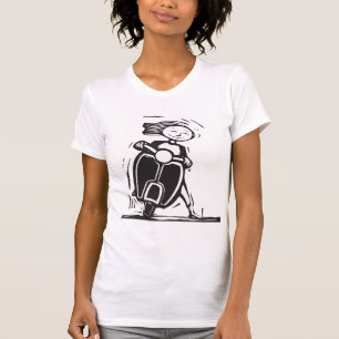 Flicka som rider sparkcykelkvinna T-tröja T-shirt